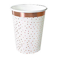 Gobelet Carton Blanc Pois Rose Gold