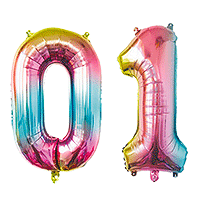 Grand Ballon Mylar Multicolore Chiffre 86cm