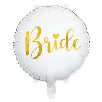 Ballon Aluminium Bride Doré et Blanc