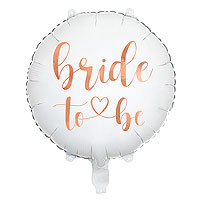 Ballon Aluminium Bride To Be Blanc et Rose Gold