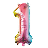 Grand Ballon Gonflable 86 cm Multicolore Chiffre 1
