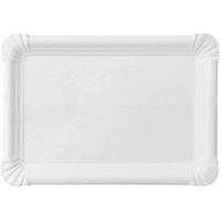 3 Grands Plateaux Carton Blanc Traiteur 29 x 39 cm 