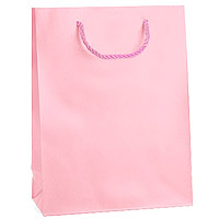 Grand Sac Satiné Cordelette Rose 22 x 29 cm