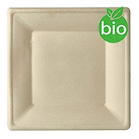 Grande Assiette Biodégradable Canne Sucre Beige