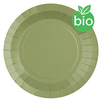 Assiettes Rondes Vert Sauge Biodégradables x10