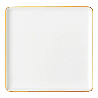 2 Grands Plateaux Blanc Doré Réutilisables 27x27cm