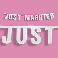 Banderole Lettres Just Married Mariage