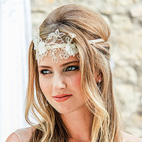 Headband Couronne Cheveux Luxe Brodée