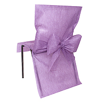 4 Housses de Chaise Intissé Parme avec Noeud
