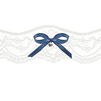 Jarretière De Mariée Bleu Roi Et Dentelle Blanche - Élastique, Taille Réglable 30-68 Cm | Accessoire 'quelque Chose De Bleu' Pour Mariage