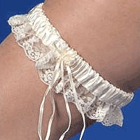 Jarretière en satin et dentelle Mariage