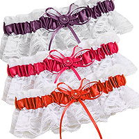 Jarretière Mariée Dentelle Satin Couleur