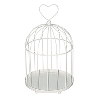 Le Kiosque Cage à Oiseaux Blanc Décoration ou Photophore