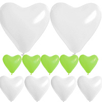 Coffret Ballon Coeur Mariage Vert Anis