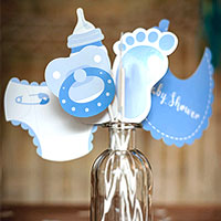 Kit Photobooth Baby Shower Bleu