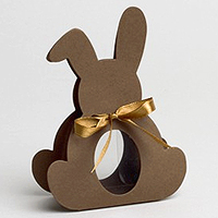 Contenant Dragées Lapin Marron Chocolat