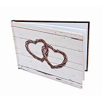 Livre d'Or Romantica Coeurs Rotin