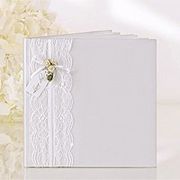 Livre d'Or Mariage Dentelle Blanche Coeur