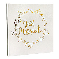 Livre d'Or Fin Just Married Blanc et Doré Pas Cher