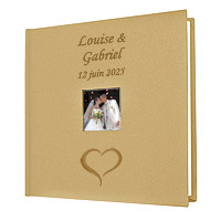 Livre d'Or Kraft Personnalisé Coeur Stylisé Moderne