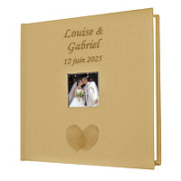 Livre d'Or Kraft Marron Personnalisé Mariage Empreintes