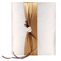 Livre d'Or Mariage Satin Ivoire et Chocolat