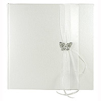 Livre d'Or Mariage Sobre Papillon Strass