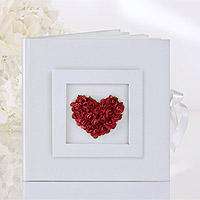 Livre d'Or Mariage Coeur Roses Rouges