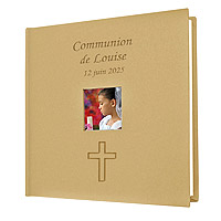 Livre d'Or Kraft Personnalisé Communion Croix