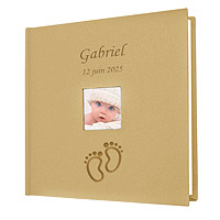 Livre d'Or Album Kraft Personnalisé Baptême Petits Pieds