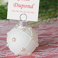 Boule Blanche Perles Nacrées Porte Nom
