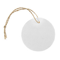 Porte Nom Rond Bois Blanc avec Cordelette