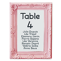 Marque Table Menu Cadre Baroque Moulures Rose