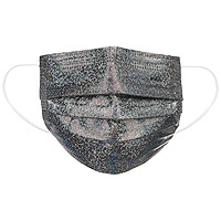 Masque Chirurgical Paillettes Noir Argenté