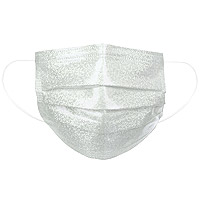 Masque Chirurgical Paillettes Blanc Argenté