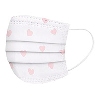 Masque Jetable Blanc Petits Coeurs Rose