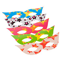 Lot de 6 Masques Loups de Fête Motif Etoiles