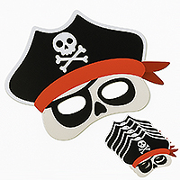 Masques Anniversaire Déguisement Pirates Noir et Rouge