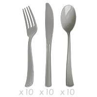 Ménagère Couverts Jetable Gris