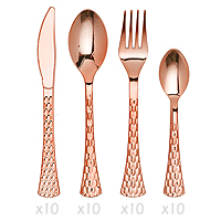 Ménagère Prestige Réutilisable Rose Gold x 40 Pièces