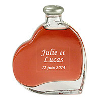 Petite Fiole Coeur Verre Luxe Liqueur Fraise Artisanale 50ml