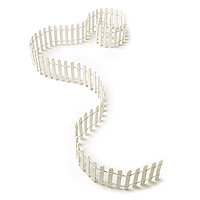 Mini Barriere Poteaux Blancs Bois Deco Vintage