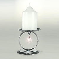 Le Mini Chandelier Acier avec Strass et Bougie