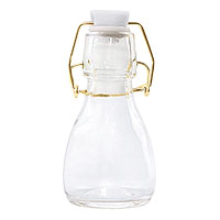 Fiole Verre Bouchon Blanc Fermeture Dorée