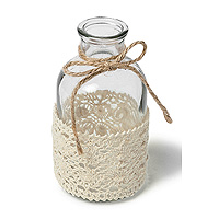 Mini Bouteille Vase Dentelle Vintage Mariage