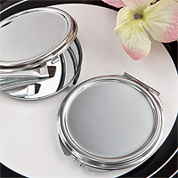 Miroir Rond Argenté Cadeau Invité Mariage