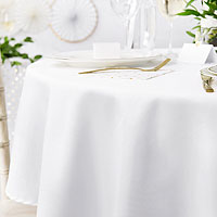 Nappe Ronde Blanche Luxe Resistante 230 cm