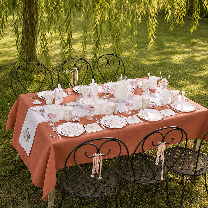 Nappe en rouleau tissu intissé terracotta 120 cm x 10 m