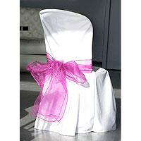 Noeud Chaise Organza Mariage Fuchsia