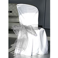 Noeud Chaise Organza Gris Mariage